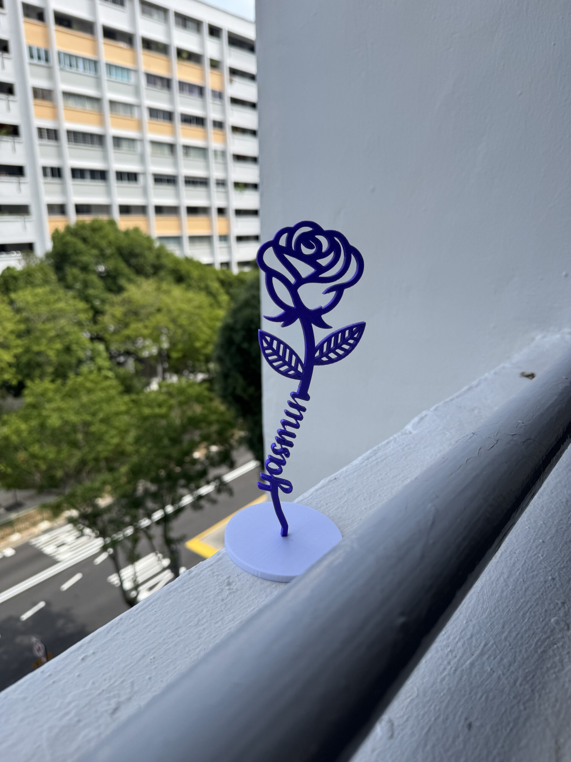 Purple Dancing Flower by the ledge